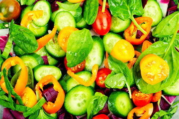 Natural vegetable salad, food background