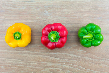 Sweet pepper on a wooden background