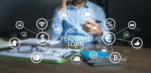 Man working at office. Personal Loan. Business concept