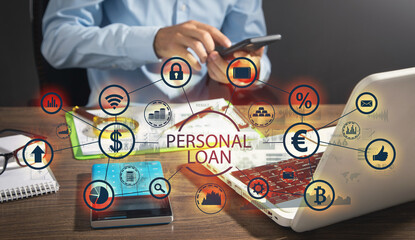 Man working at office. Personal Loan. Business concept