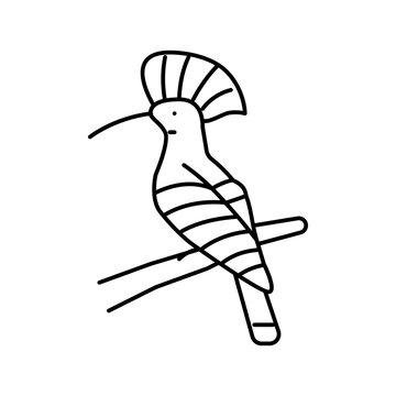 recommend clip art: hoopoe bird exotic line icon vector illustration