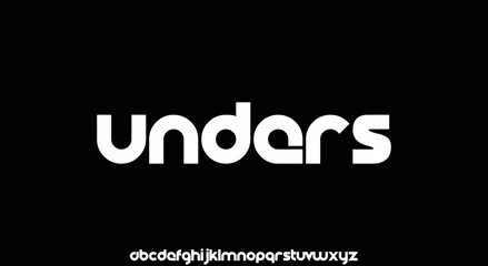 UNDERS Minimal urban font. Typography with dot regular and number. minimalist style fonts set. vector illustration