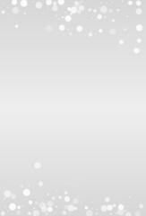 Silver Snowfall Vector Grey Background. New