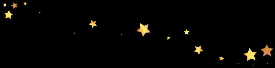 Yellow Glitter Vector Black Panoramic Background.