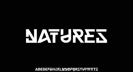 NATURES Minimal urban font. Typography with dot regular and number. minimalist style fonts set. vector illustration