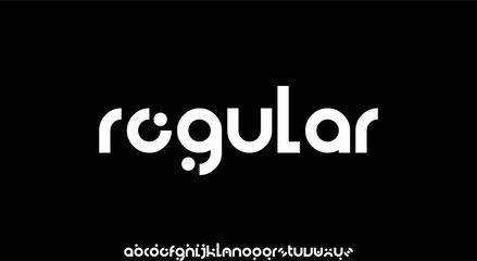 REGULAR Minimal urban font. Typography with dot regular and number. minimalist style fonts set. vector illustration