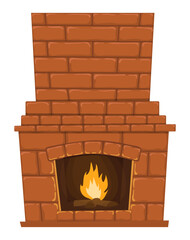 Fototapeta premium Fireplace is isolated on a white background. Vector illustration.