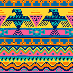 Aztec tribal seamless pattern. Native American Southwest, Navajo for wallpaper, fabric, textile, blanket, scrapbook