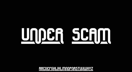 UNDER SCAM Minimal urban font. Typography with dot regular and number. minimalist style fonts set. vector illustration