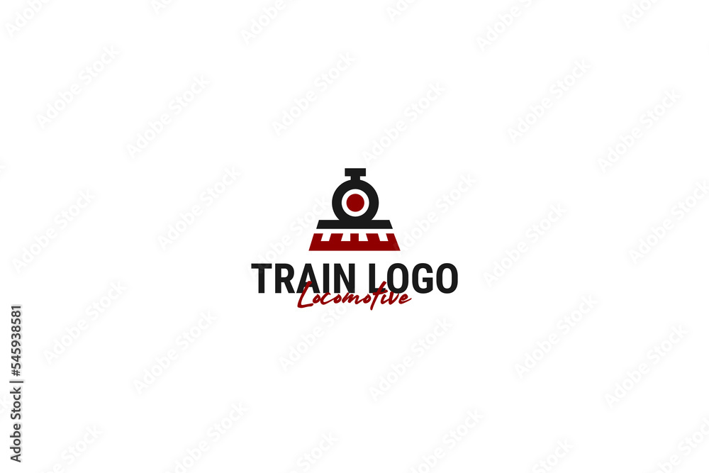 Wall mural Flat train logo design vector illustration idea