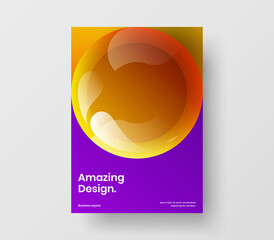 Minimalistic realistic balls corporate cover concept. Multicolored company brochure A4 vector design template.