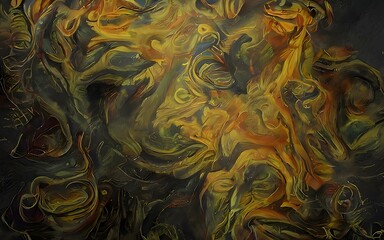 contemporary abstract paintings on the art studio. Nonfigurative abstract paintings of the artistic colorful stains and strong brush texture