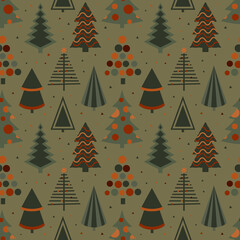 christmas tree seamless pattern