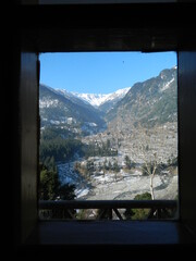 view from the window in the mountains