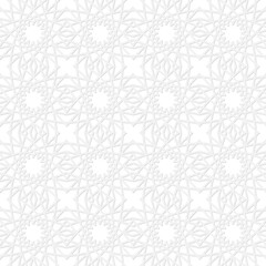 Seamless vector pattern, gray geometric patterns with shadow on a white background. For printing, packaging, wallpaper, textiles, web design, banner