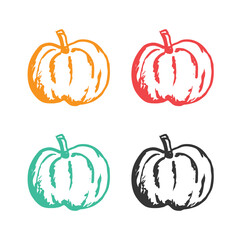 Pumpkin icon, Large gourd vegetable, Pumpkin silhouette icon, Vector Pumpkin vegetable, Pumpkin logo vector icons in multiple colors