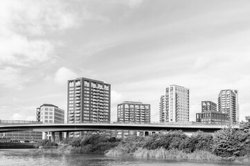 london, united kingdom, october 22, 2022: the lower Lea crossing bridge (a1020), canning town, london
