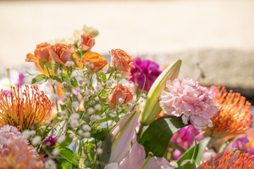 季節の花手水の壁紙