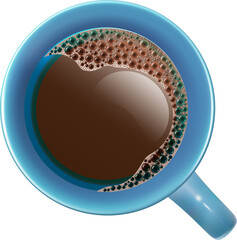 Coffee Cup Isolated On Transparent Background. Top View. Photo Realistic Illustration