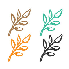 Fototapeta na wymiar Herb leaves icon, herbs icon, culinary herbs, Basil, coriander, mint, rosemary, basil herbs, herbs logo vector icons in multiple colors