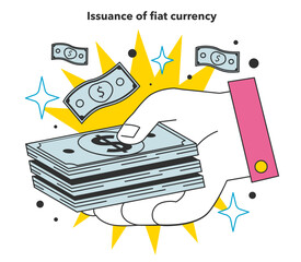 Issuance of fiat currency as a financial inflation cause. Growing up prices