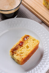 Brazilian corn cake made with a type of corn flour (Fuba) Bolo de Fubá