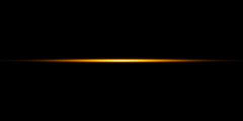 Gold line of light. Magic glow, particles of light, sparks. Glowing line.
