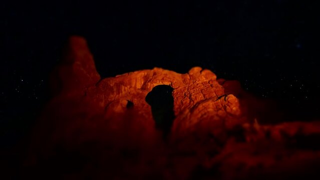 Turret Arch in Arches National Park Starry Night Timelapse Miniature