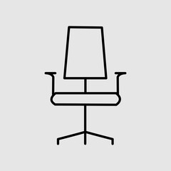 Chair icon in black line style icon