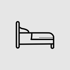 bed flat icon. Hotel flat icon