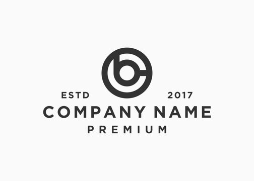 letter cb circle logo design vector illustration template