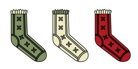 Socks set with one design and different colors