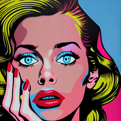 Pop Art Woman Emotion