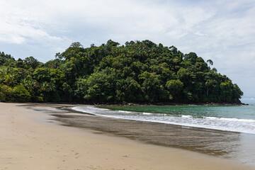 Beach on the coast of the Pacific Ocean in Costa Rica. Manuel Antonio Park