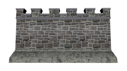 Castle wall - 3D render - 545950747