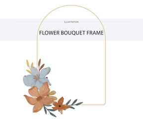 Obraz premium Autumn Flower leaves frame