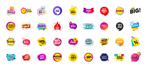 Promo offer discount sale banners. Best deal price stickers. Black friday special offer tags. Sale bubble coupon. Promotion discount banner templates design. Buy offer sticker. Promotion flyer. Vector