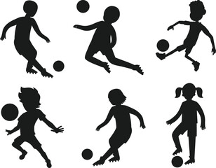 Soccer Football Players isolated vector Silhouette 