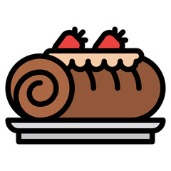 cake roll sweet dessert icon