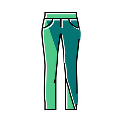 low rise pants apparel color icon vector illustration