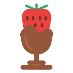 chocolate fruit strawberry fondue icon