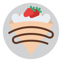 crepe sweet dessert bakery icon