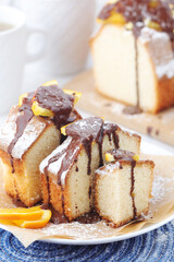 A biscuit citrus cake with oranges	