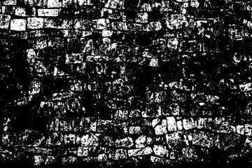 Texture of old dry shabby limestone brickwall. Grungy peeled chipped worn facade of stiff block. Scratched messy chapped dirtied granite slabs. Aged mottled ruined rustic stack stone for grunge design