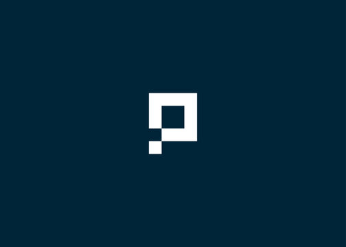 letter p square logo design vector illustration template