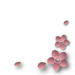 桜の花舞う色紙