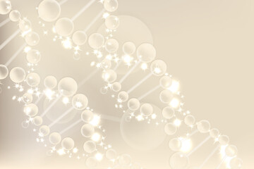 Hyaluronic acid hair and skin solutions ad, white collagen concept with cosmetic advertising background ready to use, illustration vector.	