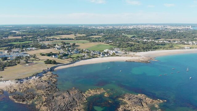 Vue a&eacute;rienne drone Larmor ile de Groix