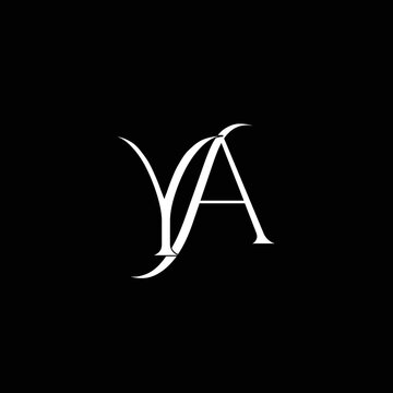 YA YA Logo Design, Creative Minimal Letter YA YA Monogram