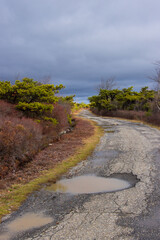 road in the mountains after the storm